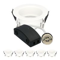 HOFTRONIC™ Set van 6 Rio LED inbouwspots - Verzonken armatuur - GU10 fitting - IP65 waterdicht - LED inbouwspot badkamer en buiten - Wit