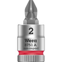 Wera 8751 A Zyklop Phillips Bitdop met 1/4"-aandrijving, PH2x28 dopsleutel