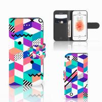 Apple iPhone 5 | 5s | SE | Book Case | Blokken Kleurrijk Apple iPhone 5 | 5s | SE | Book Case | Blokken Kleurrijk