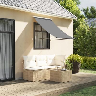 VidaXL Luifel uittrekbaar 150x150 cm stof en staal antracietkleurig