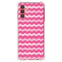 Samsung Galaxy A13 5G | A04s Doorzichtige Silicone Hoesje Waves Pink - thumbnail