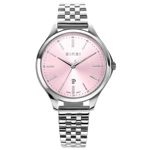 Zinzi ZIW1041 Horloge + gratis armband Classy zilverkleurig-roze 34 mm