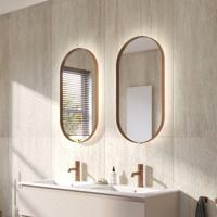 Ben Vita ovale spiegel met LED verlichting en anti-condens 40x80 cm Geborsteld Koper