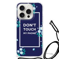 iPhone 15 Pro Anti Shock Case Flowers Blue DTMP