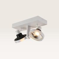 Plafondlamp Telesto bianco II - GU10-fitting - IP20 voor binnen - Wit - Aluminium - Dubbele spotlight