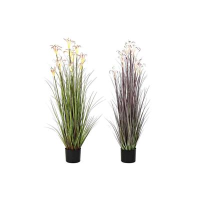 Decoratieve plant DKD Home Decor Metaal Oranje Groen Bordeaux PVC 35 x 35 x 114 cm (2 Stuks)
