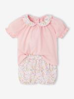 Geboorteset gebloemde short en T-shirt rozen