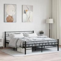 Bedframe staal zwart 160x200 cm