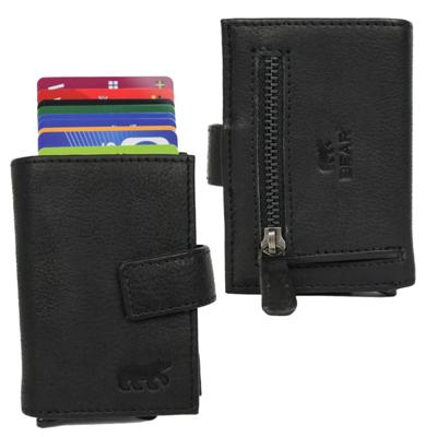 Bear Design Portemonnee met RFID XL Creditcardhouder Mo Zwart