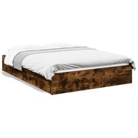 Bedframe met lades bewerkt hout gerookt eikenkleurig 120x190 cm
