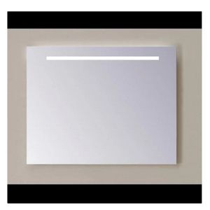 Spiegel Sanicare Q-Mirrors 60x60 cm PP-Geslepen Vierkant Met Aan De Bovenkant LED Cold White incl. ophangmateriaal Zonder Schakelaar Sanicare