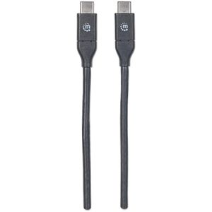 Manhattan USB-kabel USB 3.2 Gen2 (USB 3.1 Gen2) USB-C stekker, USB-C stekker 0.50 m Zwart 354899