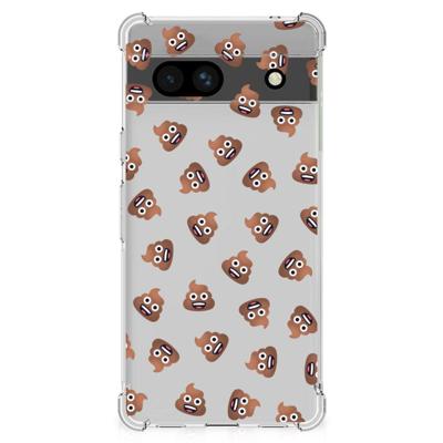 Doorzichtige Silicone Hoesje voor Google Pixel 7A Poep Emojis
