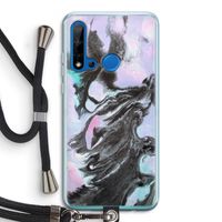 Pastel zwart: Huawei P20 Lite (2019) Transparant Hoesje met koord
