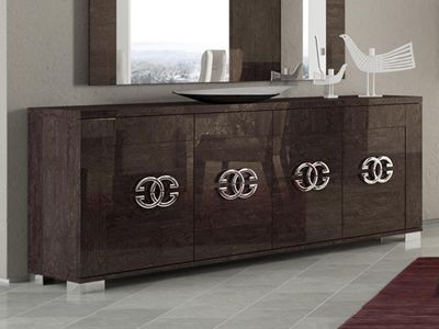 Dressoir PRADO 4 deuren walnoot gelakt Dressoir PRADO 4 deuren walnoot gelakt