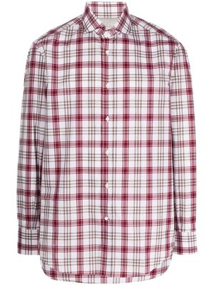 Brunello Cucinelli chemise à carreaux - Rouge