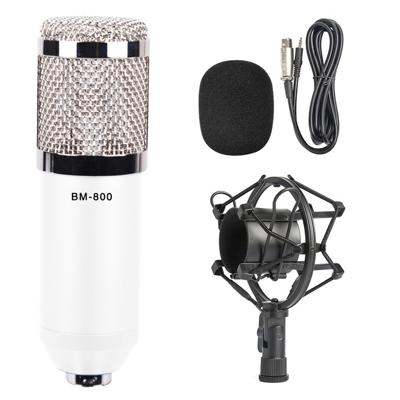 BM-800 3.5 mm studio opname bedrade condensator geluid microfoon met shock mount compatibel met PC/Mac voor live uitzending show KTV etc. (wit)