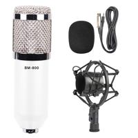 BM-800 3.5 mm studio opname bedrade condensator geluid microfoon met shock mount compatibel met PC/Mac voor live uitzending show KTV etc. (wit)