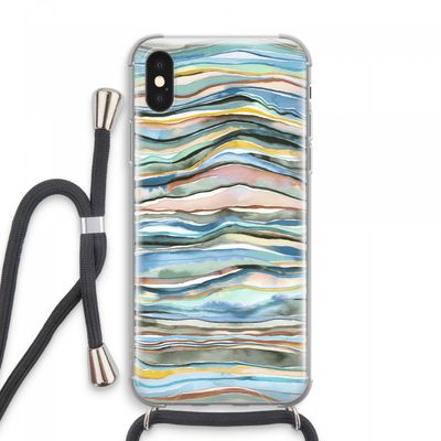 Watercolor Agate: iPhone XS Max Transparant Hoesje met koord