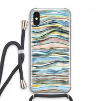 Watercolor Agate: iPhone XS Max Transparant Hoesje met koord
