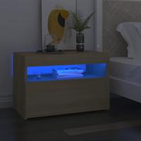 Nachtkastje LED-verlichting 60x35x40 cm bewerkt hout sonoma eik Nachtkastje LED-verlichting 60x35x40 cm bewerkt hout sonoma eik