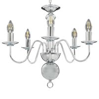 The Living Store Kroonluchter Vintage - Hanglamp - 50 x 45 cm - Zilver - Ø x H- 220-240V - E14 fitting - thumbnail