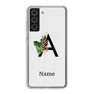 Charcoal Flora: Samsung Galaxy S21 FE Transparant Hoesje