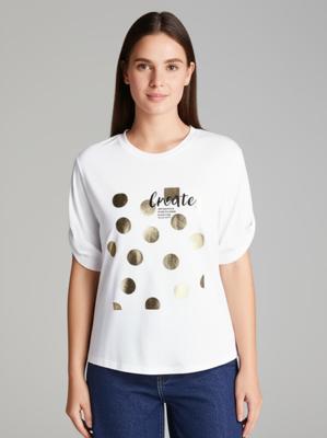 Only Onlfree Life S/s Create Top Box Jrs T-shirts Bright White Create