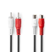 Nedis Stereo-Audiokabel | 2x RCA Male | 2x RCA Female | 5 m | 1 stuks - CAGB24205BK50 CAGB24205BK50