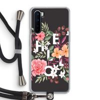 Hello in flowers: OnePlus Nord Transparant Hoesje met koord