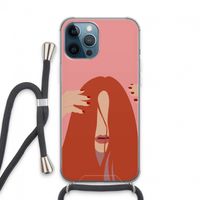 Woke up like this: iPhone 13 Pro Max Transparant Hoesje met koord