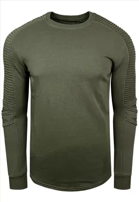 RustyNeal - Heren Trui - Kaki - Longsleeve - Modernfit