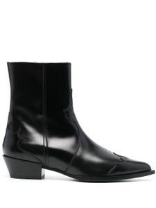 Aeyde Alby 30mm pointed-toe leather boots - Noir