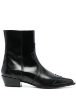 Aeyde Alby 30mm pointed-toe leather boots - Noir - thumbnail