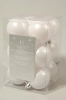 12 kerstballen winterwit 60 mm - Ksd