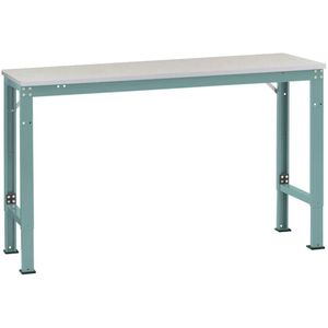 Manuflex AU7071.5021 Werk achtergrond tafel universele speciale met melamine schijf, bxdxh = 1500 x 1200 x 722-1022 mm Waterblauw