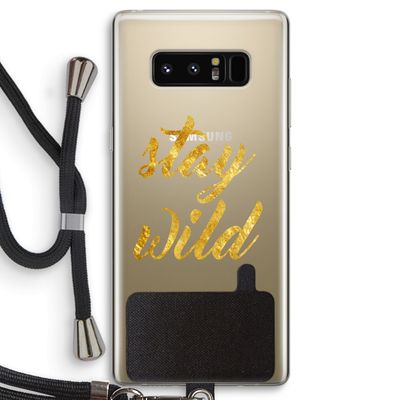 Stay wild: Samsung Galaxy Note 8 Transparant Hoesje met koord