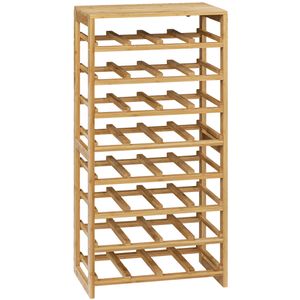 Wijnrek/flessenrek 8 lagen - bamboe hout - 45 x 24 x 89 cm