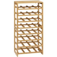 Wijnrek/flessenrek 8 lagen - bamboe hout - 45 x 24 x 89 cm