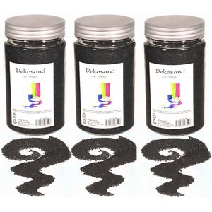 3x potjes decoratie korrelzand antraciet 500 gram