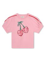 SONIA RYKIEL ENFANT t-shirt en coton biologique à logo imprimé - Rose