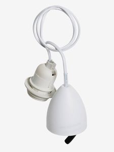 Kabel en elektrische fitting. wit