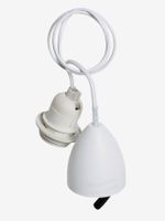 Kabel en elektrische fitting. wit