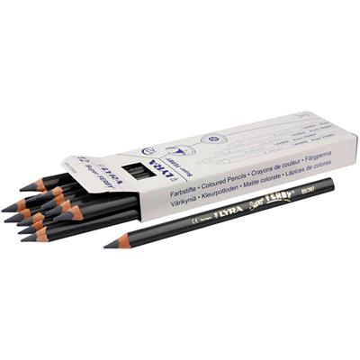 Lyra Super ferby 1 kleurpotloden, l: 18 cm, vulling 6,25 mm, grijs, 12 stuk/ 1 doos