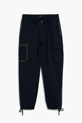 Cargo broek met trekkoord - BLACK - 34
