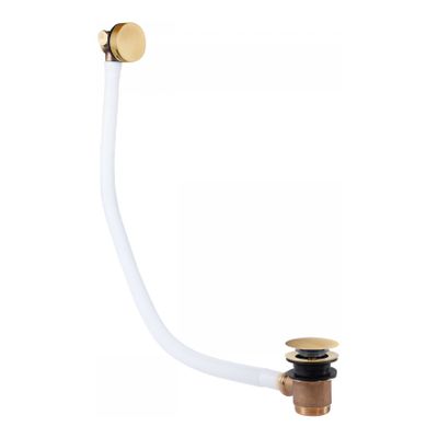Tres Selection bad afvoer vulcombinatie met overloop en click-waste rond 24k Goud mat