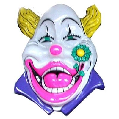 Clown wanddecoratie bord - 60 cm - wit - carnava;l versiering - kunststof Clown wanddecoratie bord - 60 cm - wit - carnava;l versiering - kunststof