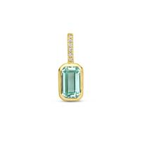 14k Geelgouden Hanger met Aquamarijn & Diamant 0.012ct (Maart) 14k Geelgouden Hanger met Aquamarijn & Diamant 0.012ct (Maart)