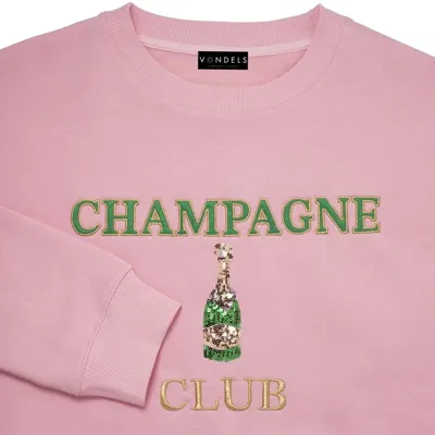 Vondels sweater champagne club l/xl 67cm lichtroze