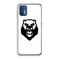 Angry Bear (white): Motorola Moto G9 Plus Transparant Hoesje